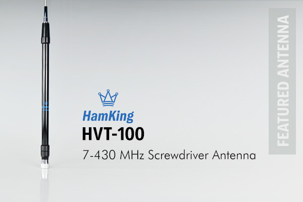 The HamKing HVT-100 comprises a base loaded electronically tuned screwdriver antenna with a flexible whip.